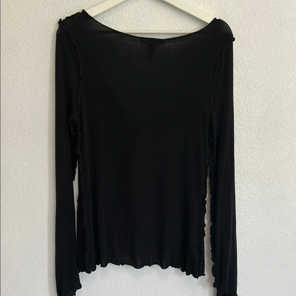 Forever 21 Black Ruffled Cardigan -tie front - Picture 6 of 6